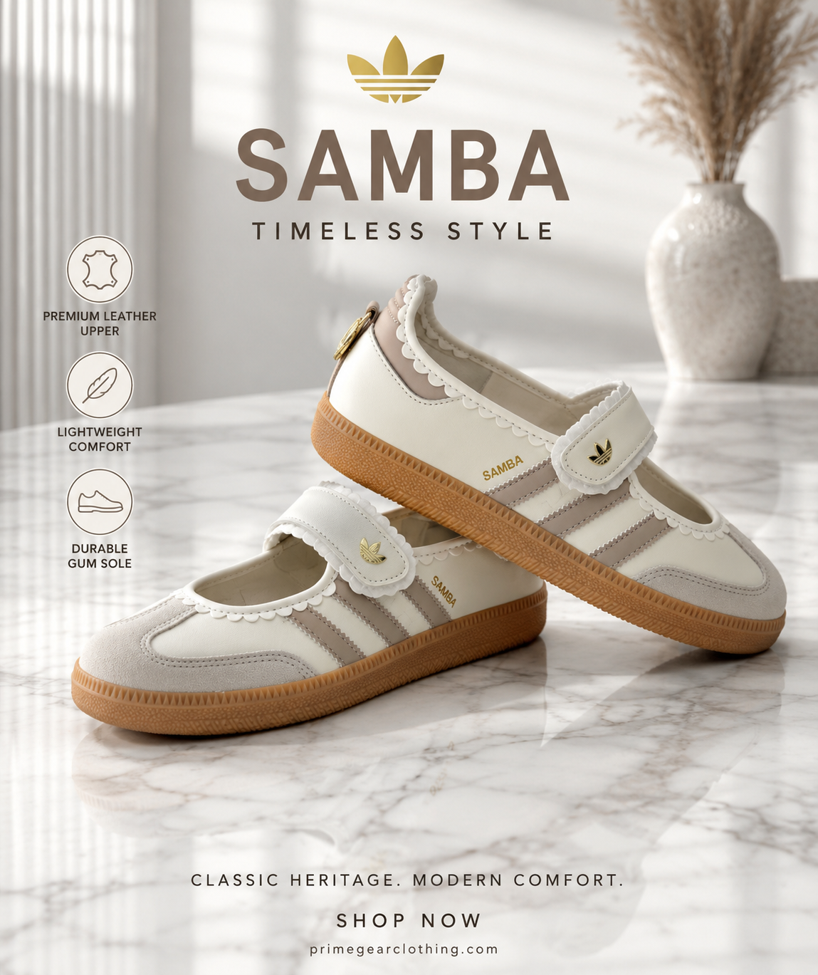 Adidas Samba Jane White Pink Gum