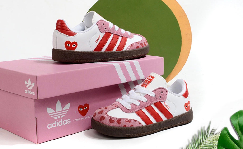 (KIDS) Adidas Samba CDG Heart Edition Sneakers