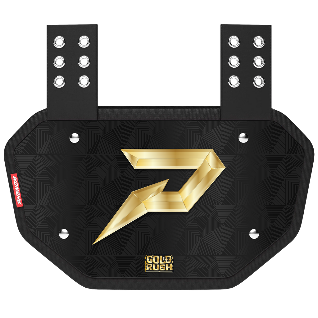 Phenom Elite Football Back Plate - Gold Rush Black