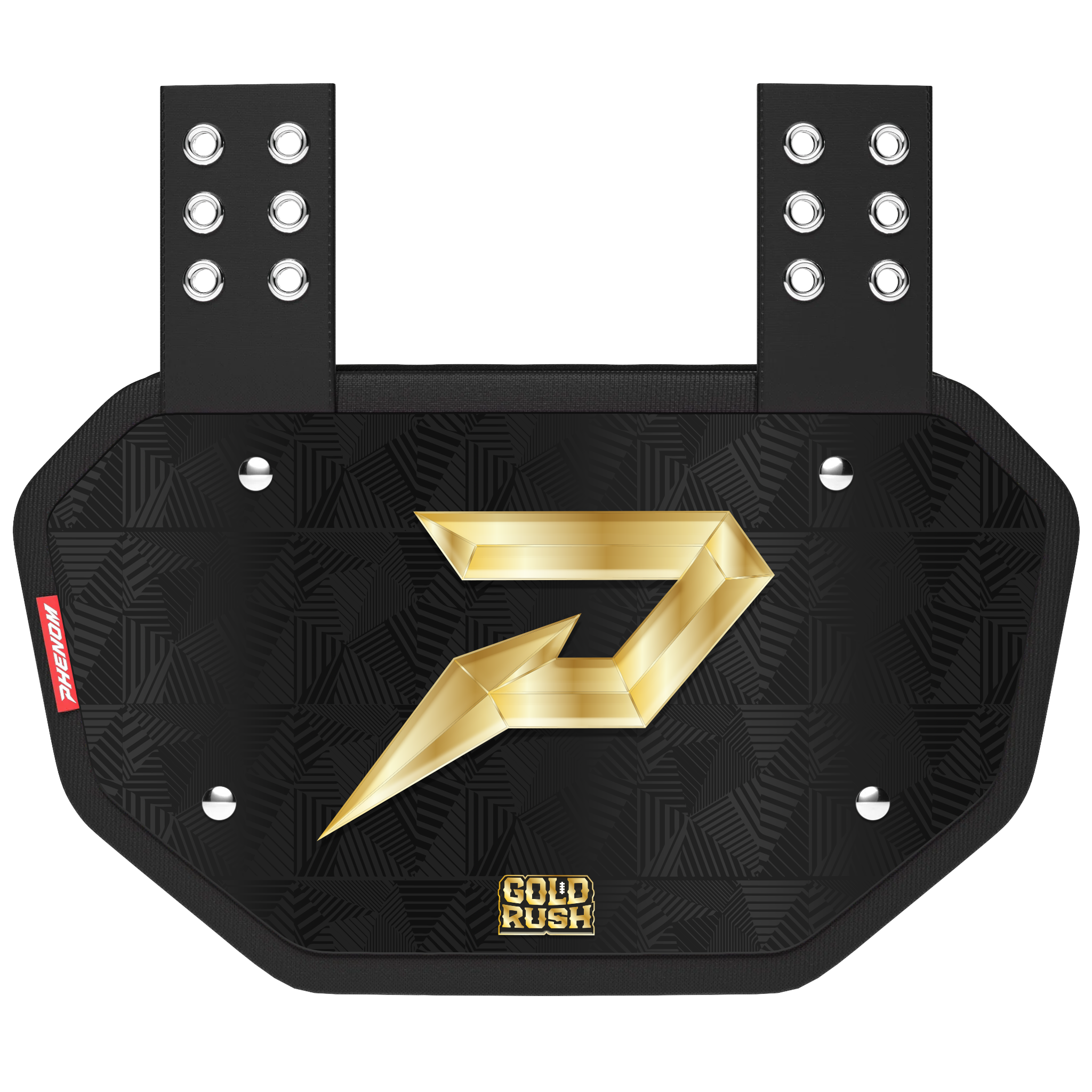 Phenom Elite Football Back Plate - Gold Rush Black