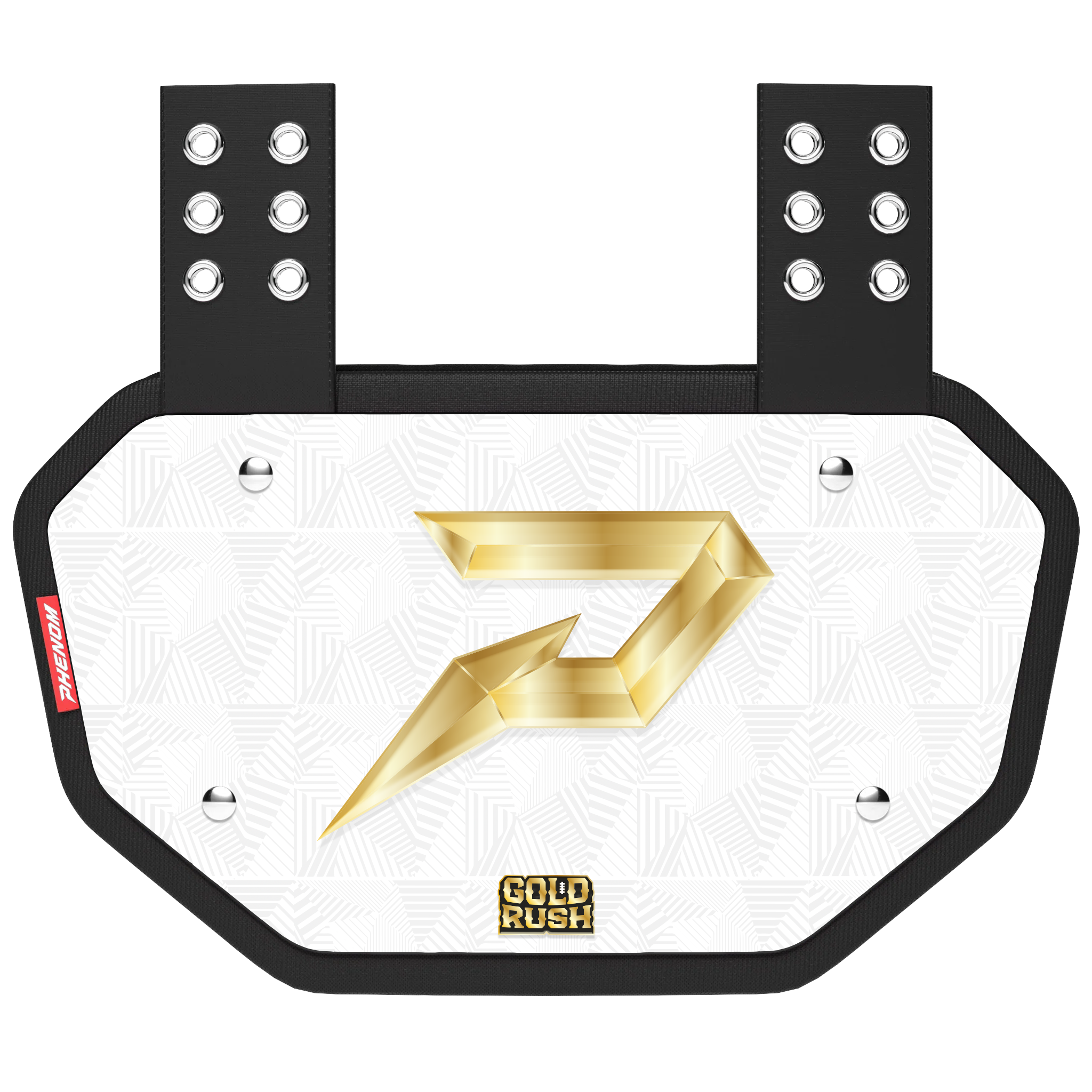 Phenom Elite Football Back Plate - Gold Rush White