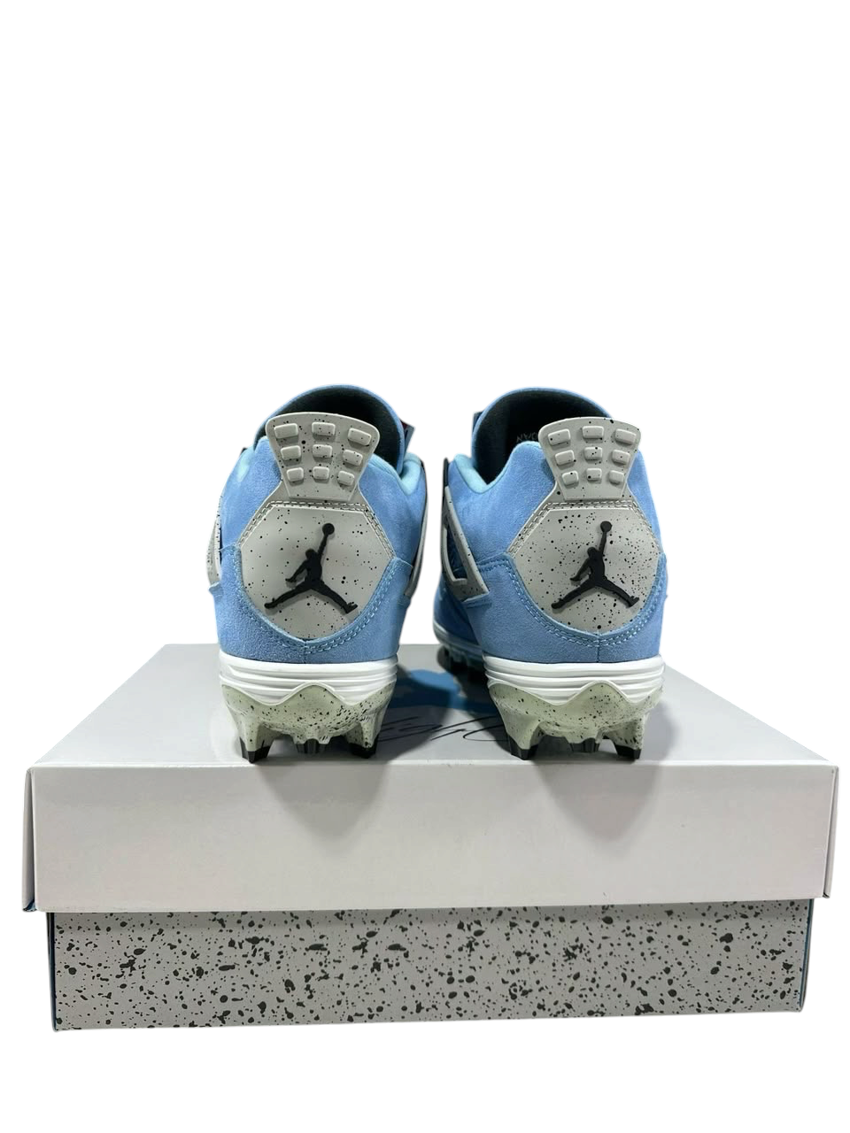 Mens Custom Air Jordan 4 University Blue Football Cleats