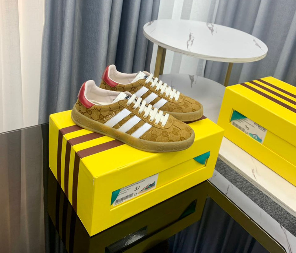 Adidas x Gucci Gazelle Sneaker Tan Monogram Women