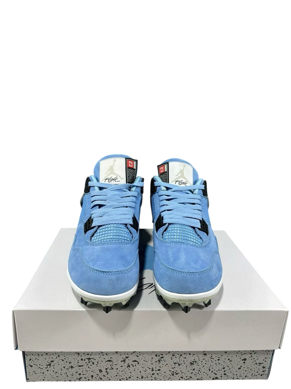 Mens Custom Air Jordan 4 University Blue Football Cleats
