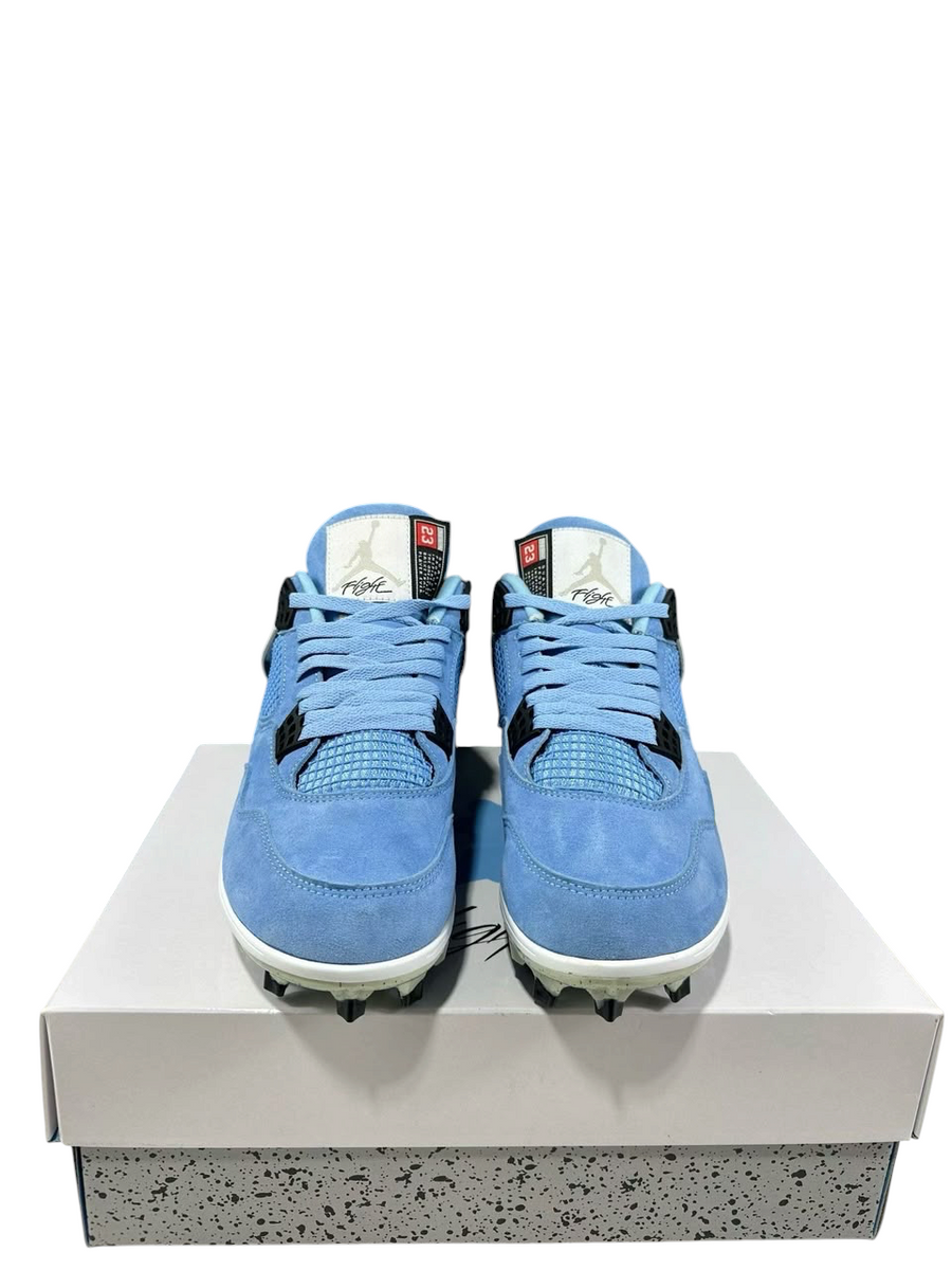Mens Custom Air Jordan 4 University Blue Football Cleats