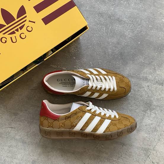 Adidas x Gucci Gazelle Sneaker Tan Monogram Women