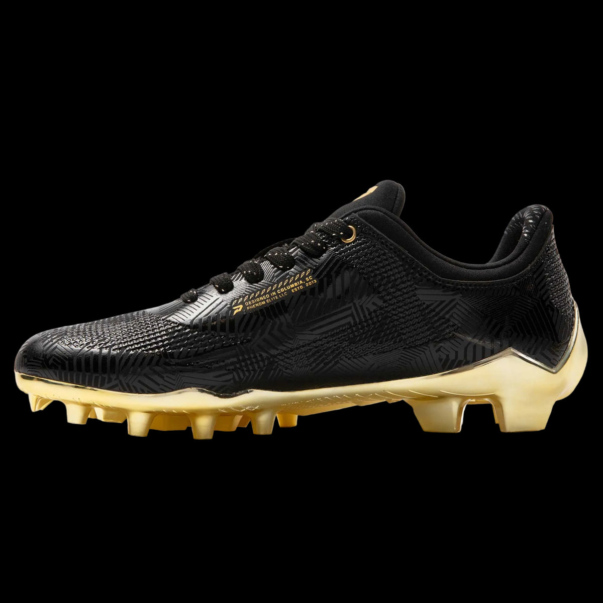 Phenom Elite Quantum Carbon Football Cleats – Gold Rush (Black & Gold)