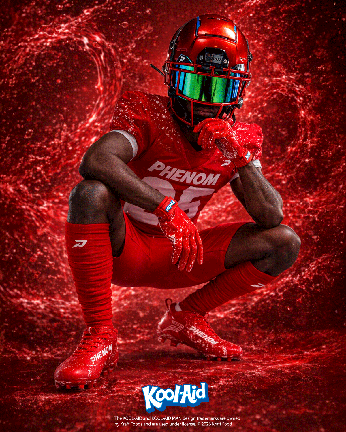 Kool-Aid 'Cherry' Football Cleats - Quantum Speed by Phenom Elite