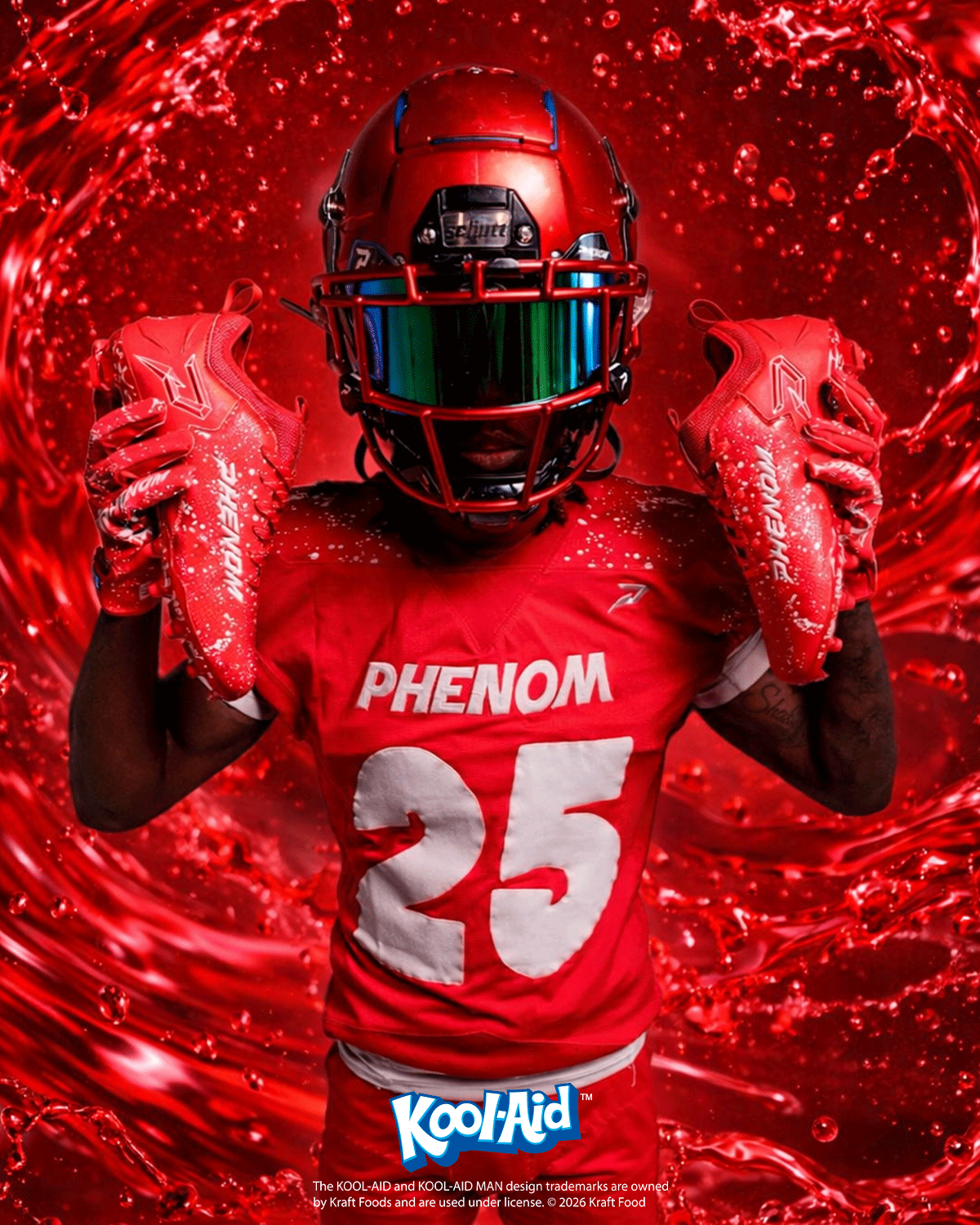 Kool-Aid 'Cherry' Football Cleats - Quantum Speed by Phenom Elite