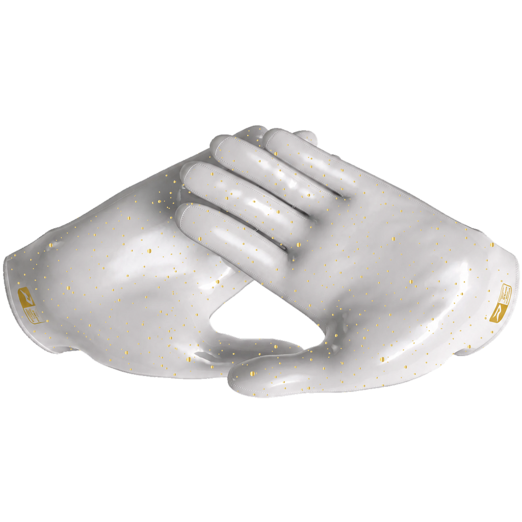Phenom Elite Quantum Fierce Youth & Adult Padded Football Gloves - Gold Rush White