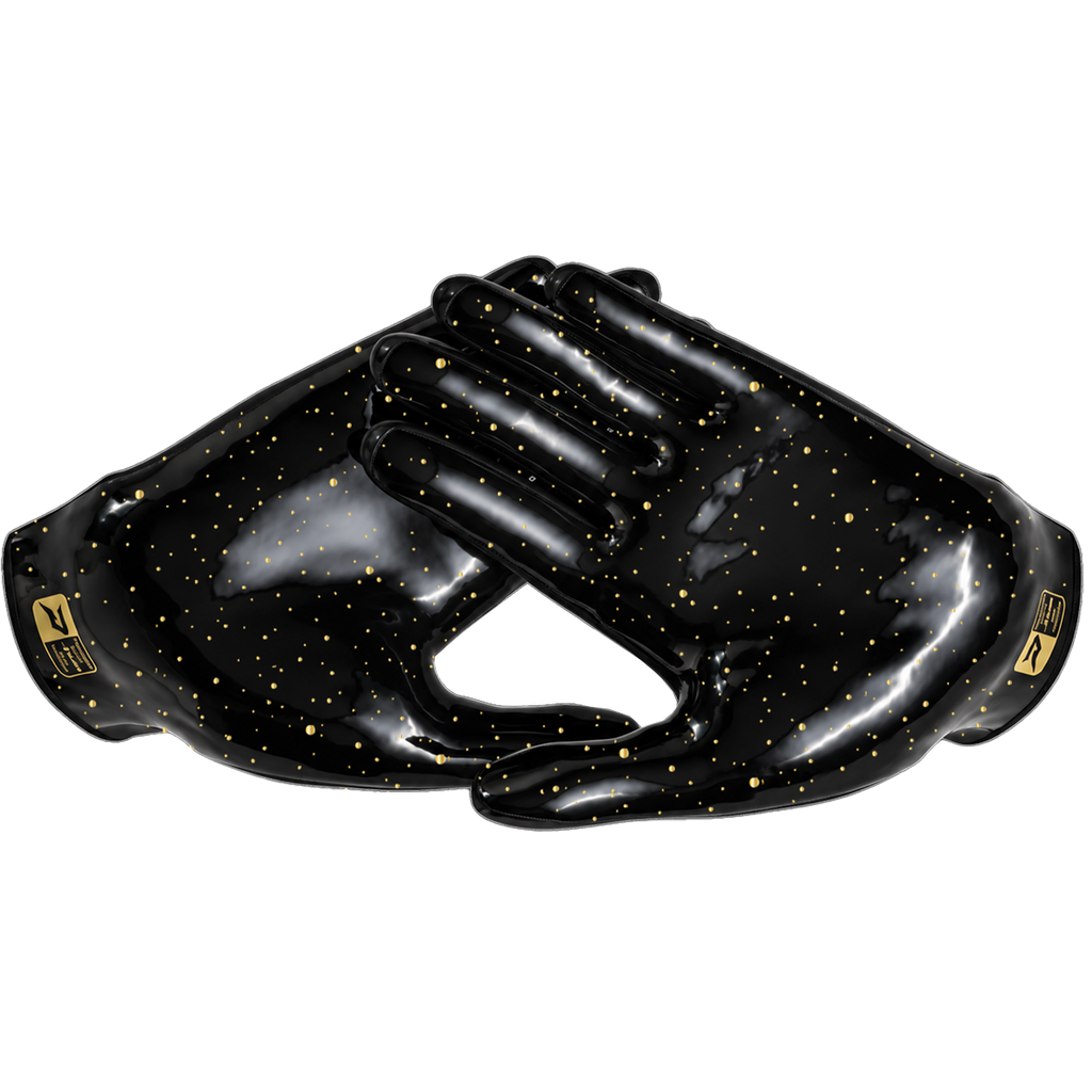 Phenom Elite Quantum Fierce Youth & Adult Padded Football Gloves - Gold Rush Black