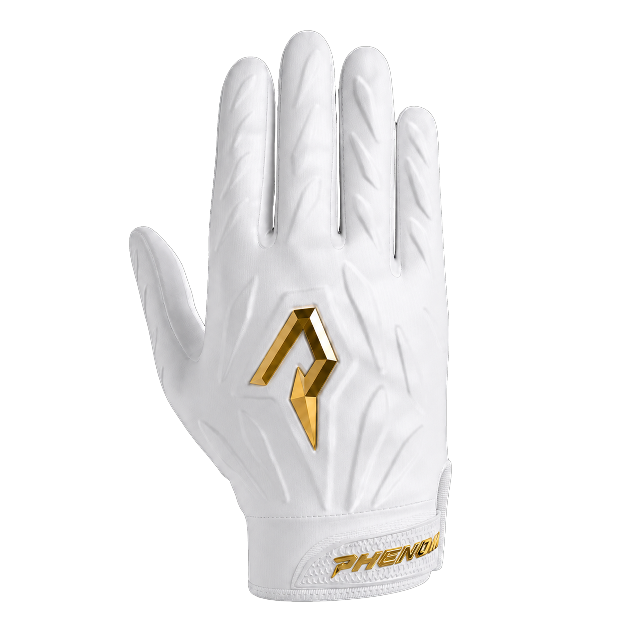 Phenom Elite Quantum Fierce Youth & Adult Padded Football Gloves - Gold Rush White