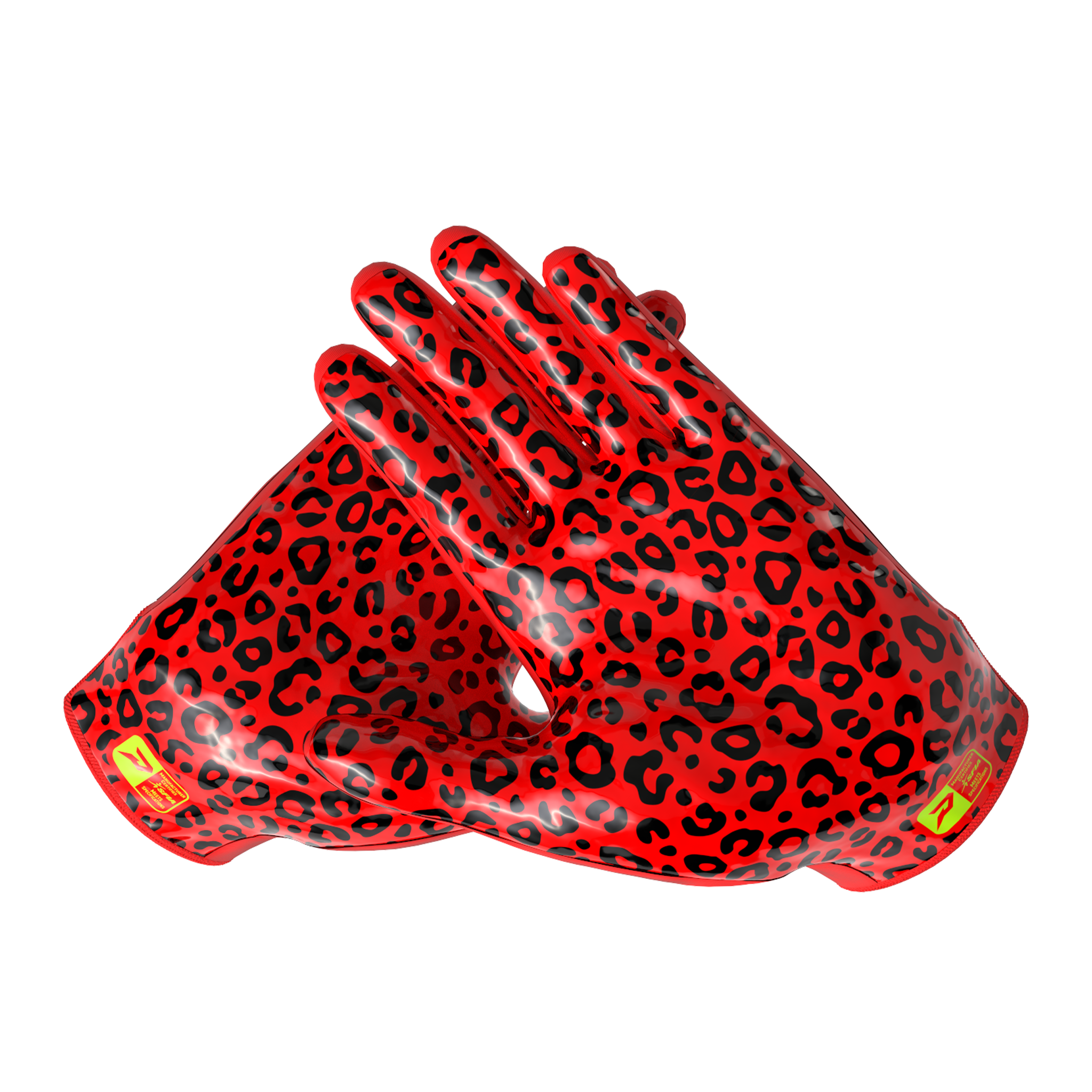 Phenom Elite Quantum Fierce Youth & Adult Padded Football Gloves - Red Leopard